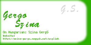 gergo szina business card